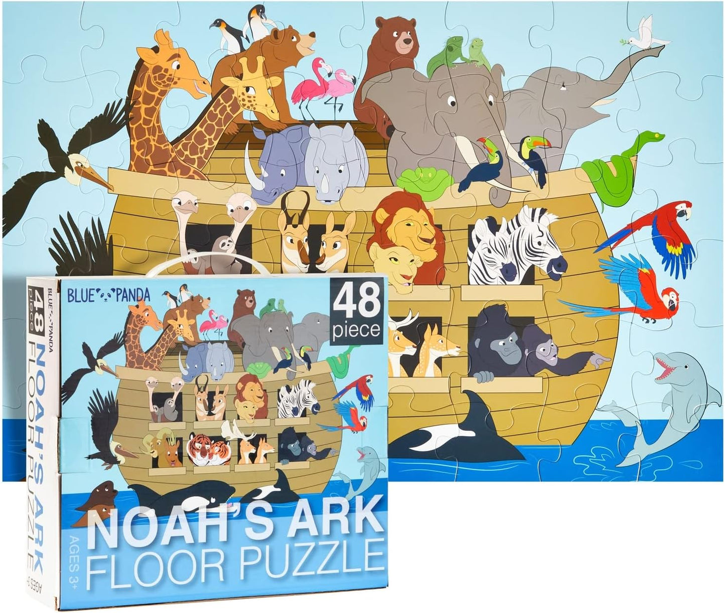 BLUE PANDA Preschool Learning Giant Floor Activity Set - 48-Piece, 2 ft x 3 ft, Multicolor - Bugs & Insects Theme & Skill Building for Toddler Learning
