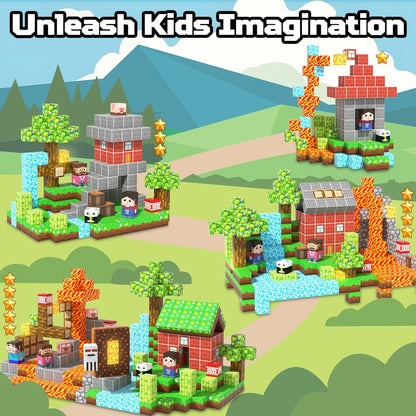 Magnetic Blocks Toys for Kids, 100 PCS Building Blocks Cubes, Stacking Magnetic Tiles Toys for Kids Toddlers Boys Girls Ages 3 4 5 6 7 8-12 Birthday Gifts Party Supplies (Underworld)