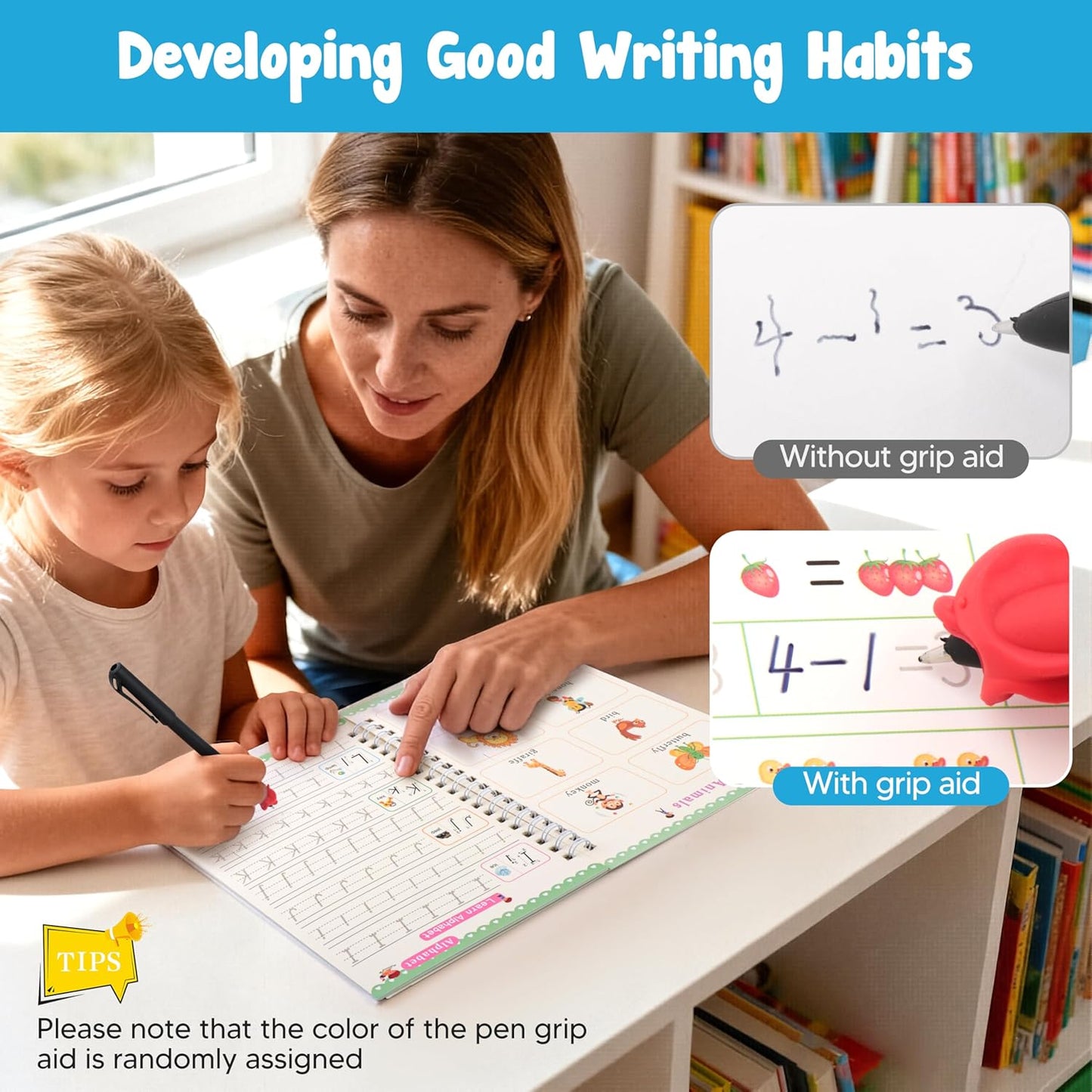 Grooved Handwriting Practice Books, Reusable Magic Grooved Handwriting Practice Books for Kids Age 3-8, Preschool Kindergarten Tracing Workbooks for Kids Handwriting Practice