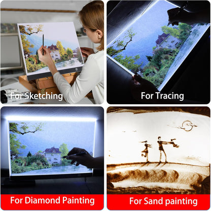 Mini A5 LED Light Box for Drawing and Tracing,A5 Diamond Art Painting Light Board,LED Copy Board Light Tracing Box,Light Pad