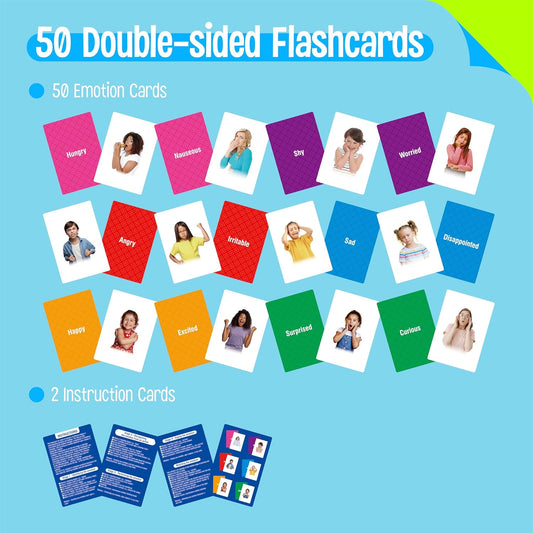 50 Verb Flashcards, Picture & Word Cards Action Language Builder Visual Aid Language Learning Tool for Autism, ESL Teaching Materials for Adults, Non-Verbal Children Vocabulary Builder for Kids