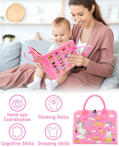 Exorany Busy Board Montessori Toys for Toddler Boys & Girls Birthday Gifts, Sensory Toys for Toddlers, Educational Travel Preschool Toddler Activities Learning Fine Motor Skills