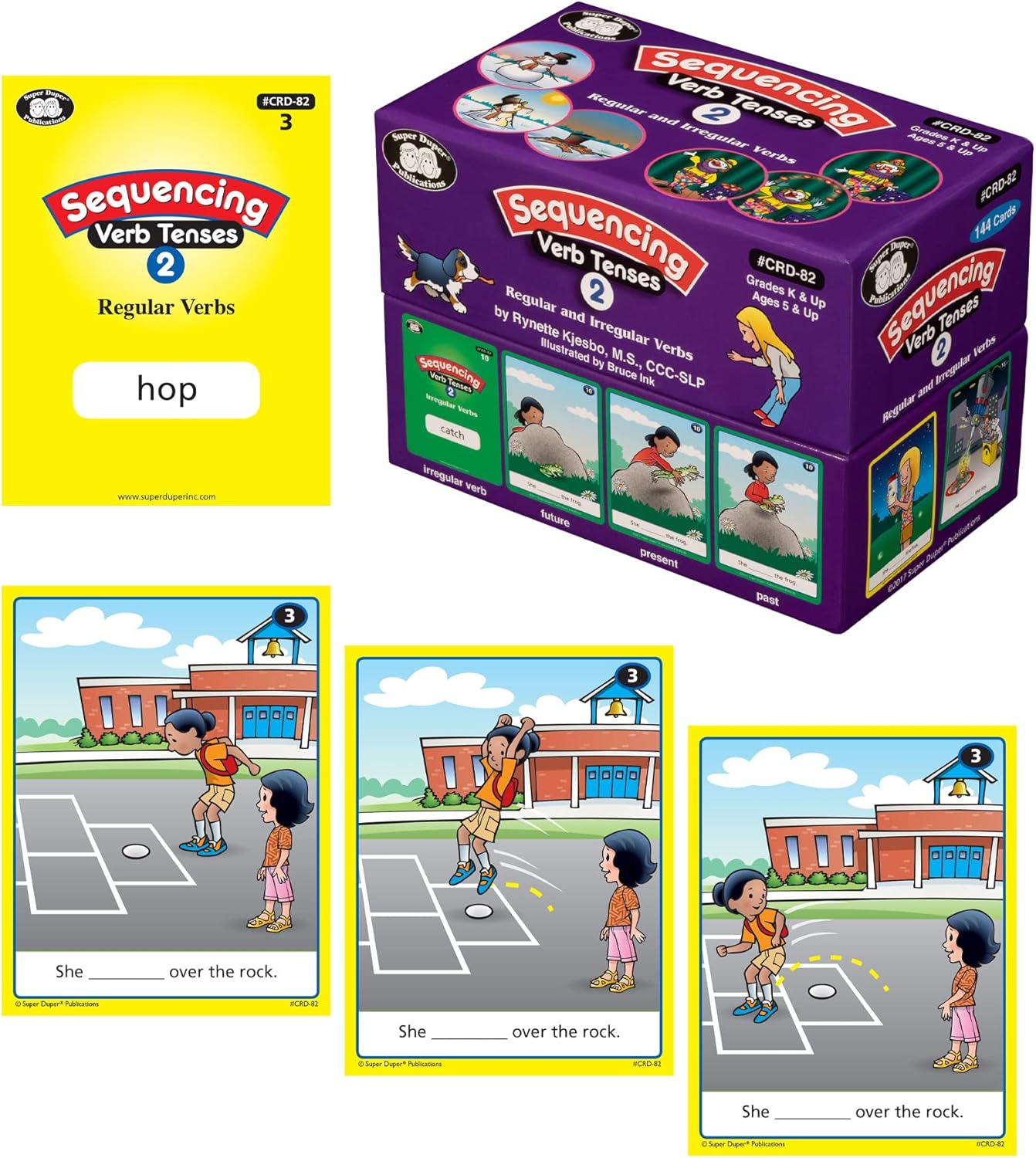 Super Duper Publications | Sequencing Regular and Irregular Verb Tenses Set 2 Fun Deck | Communication and Early Reader Skills Flash Cards | Educational Learning Materials for Children