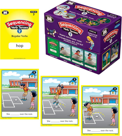 Super Duper Publications | Sequencing Regular and Irregular Verb Tenses Set 2 Fun Deck | Communication and Early Reader Skills Flash Cards | Educational Learning Materials for Children