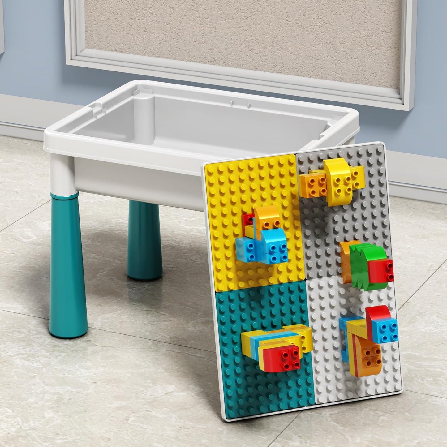 Pairez Toys Small Activity Table for Toddlers 1-3, Kids Sensory Table for Playing Building Blocks, Marble Run Toy, Sand & Water, Color Dough, Art & Craft, Drawing & Learning (Small)