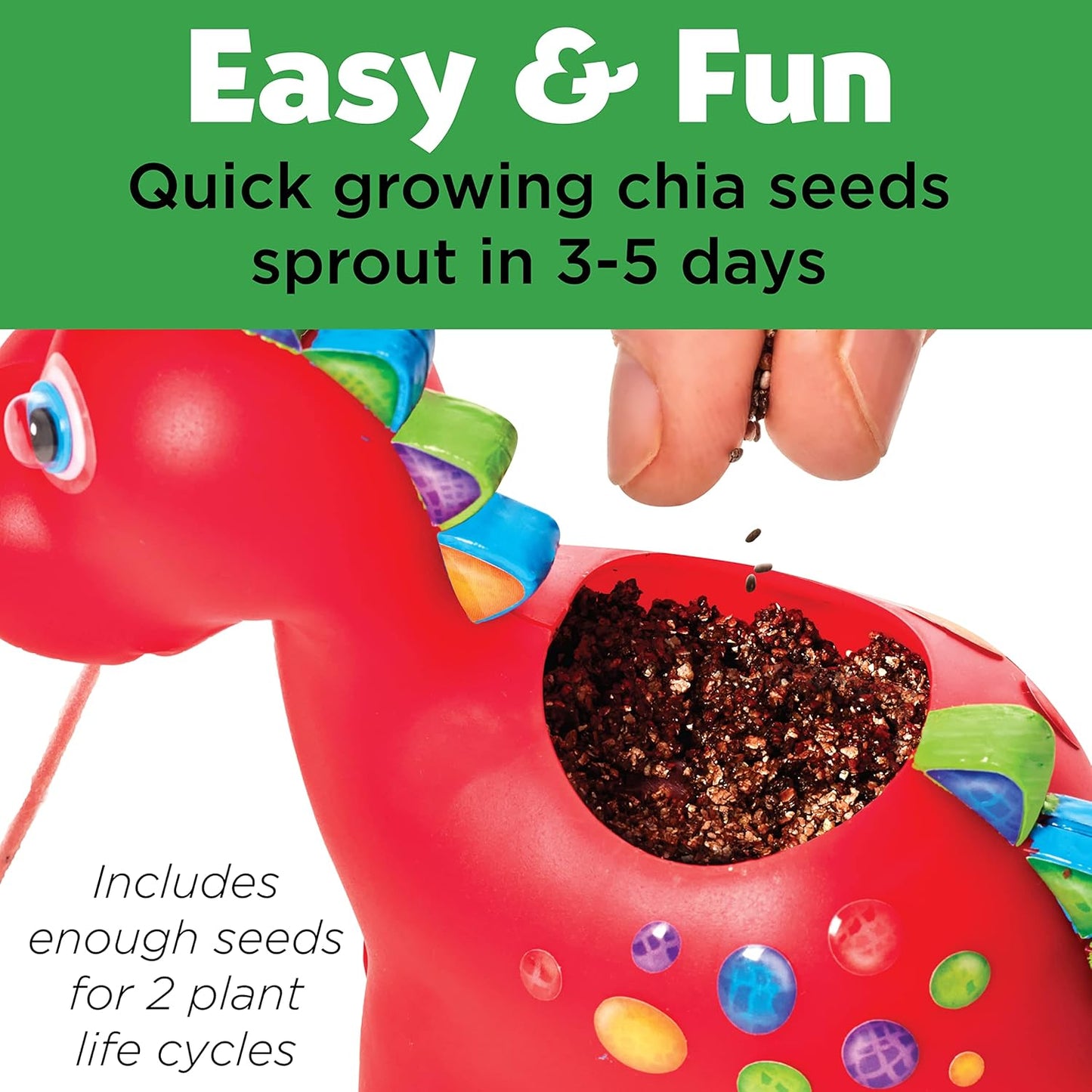 Creativity for Kids Dinosaur Self Watering Plant Pet, Kids DIY Kit, Dinosaur Crafts for Boys, Easter Basket Stuffers (Ages 6+)