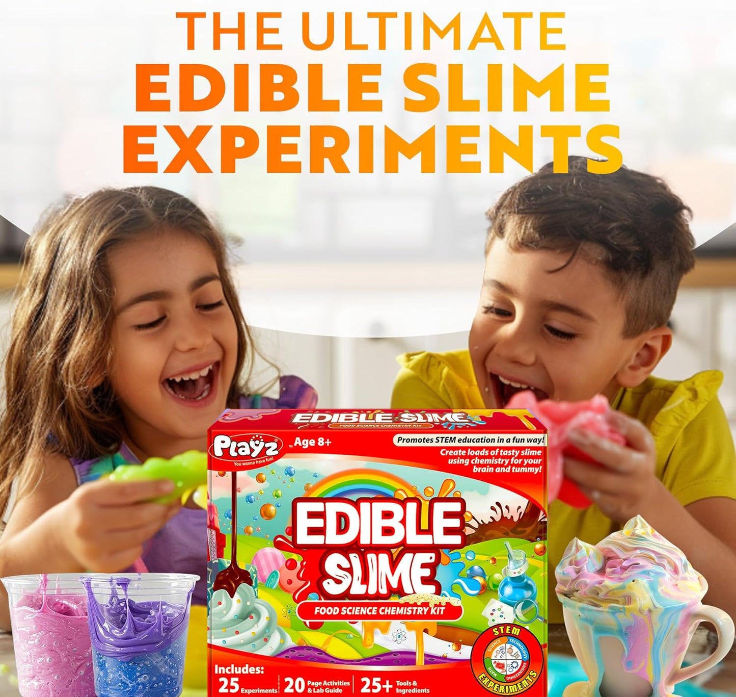 Playz Edible Candy Making Science Kit for Kids Ages 8-12 Years Old - Food Science Chemistry Kid Science Kit with 40 Experiments to Make Your Own Chocolates, Educational Science Kits for Boy & Girls