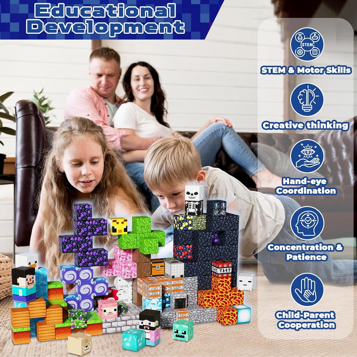 Magneverse 200 PCS 0.8in Magnetic Blocks - Magnet Toys for Kids, Magnetic Building Blocks Cubes, Stacking Magnets, School STEM Toys Birthday Gifts for Boys and Girls Age 3+ Years Old (Theme: Portal)