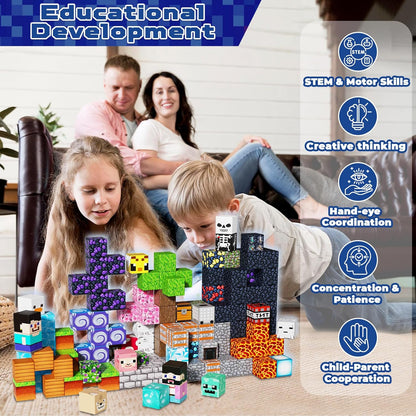 Magneverse 200 PCS 0.8in Magnetic Blocks - Magnet Toys for Kids, Magnetic Building Blocks Cubes, Stacking Magnets, School STEM Toys Birthday Gifts for Boys and Girls Age 3+ Years Old (Theme: Portal)