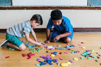 Math for Love 21st Century Pattern Blocks - Set of 132 Colorful Wooden Blocks in Eight Shapes for Creative STEAM Play at Home or School
