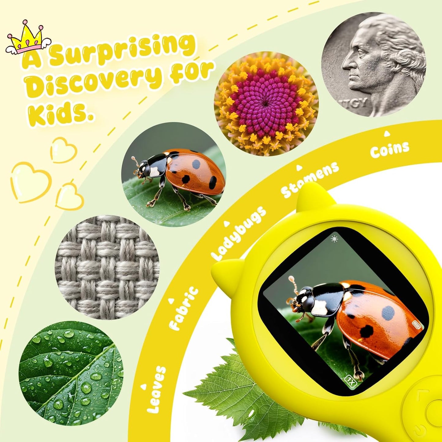 Microscope for Kids - Electronic Handheld Magnifying Glass for Children-STEM Outdoor Science Kit for Summer Travel & Camping Toy,Birthday Gifts Toys for 5-8 9-12 Year Old Girls（Purple）