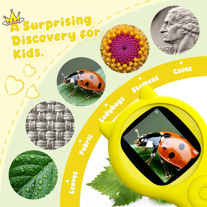 Microscope for Kids - Electronic Handheld Magnifying Glass for Children-STEM Outdoor Science Kit for Summer Travel & Camping Toy,Birthday Gifts Toys for 5-8 9-12 Year Old Girls（Purple）
