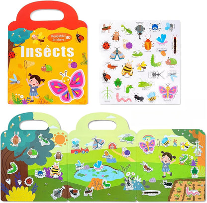 Magnetic Playset Portable Playboard, Cute Farmhouse Animal Reusable Magnets Sticker Books for Toddlers 3-5 Years, 34 PCS Refrigerator Magnets for Kids Girls Boys Perfect Preschool Learning Travel Toy