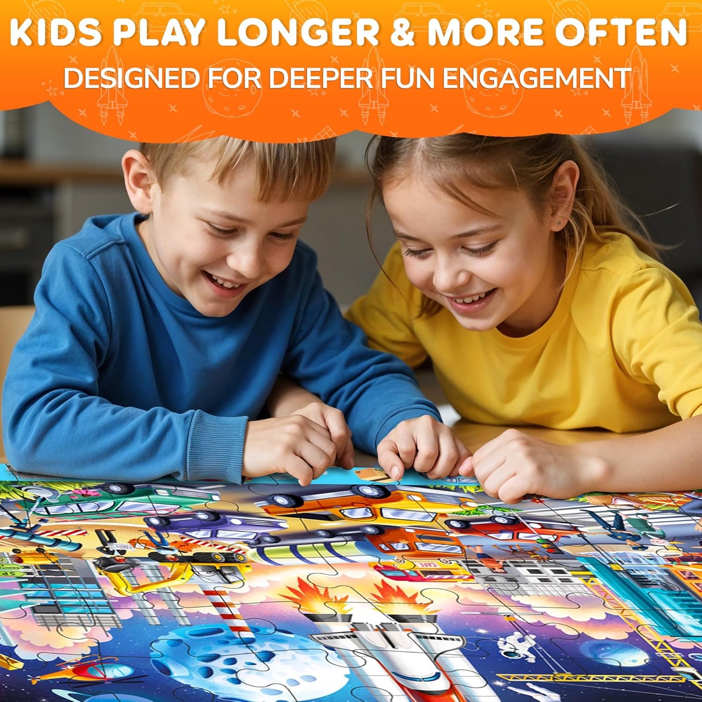 QUOKKA Floor Puzzles for Kids Ages 4-8 – 2x3 FT Giant Search and Find Jigsaw – 48 Large Pieces – Above and Beyond Observational Scene – Educatinal Montessori Toy with Gift Box – Fun Learning Activity