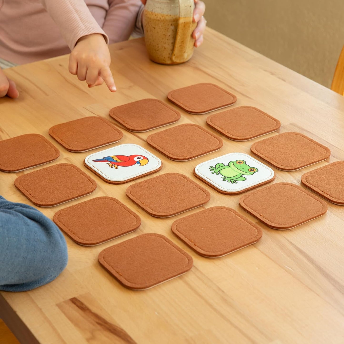 Felt Matching Game for Ages 2–4 – Soft and Safe for Ages 1+ – Montessori Memory Game – Sensory Flash Cards – Best Educational Gift for Ages 1–3 - Woodland Animal Theme