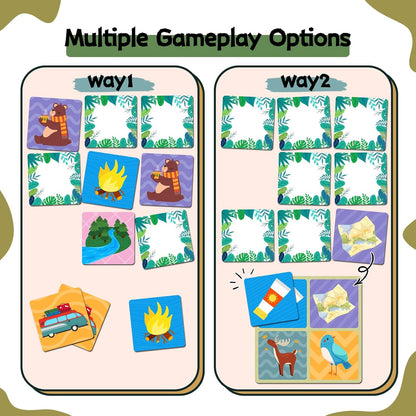 zheyistep 100 PCS Animal Matching Game for Kids Toddlers Memory Game, Animal Match Game Concentration Card Game for Boys Girls Preschool Learning Activities