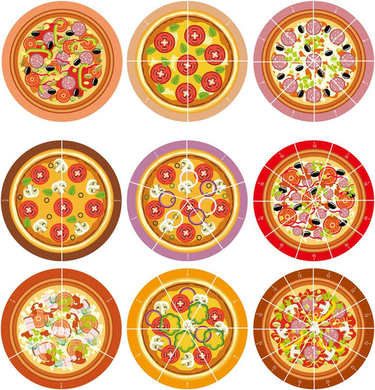 Pizza Fraction Set Classroom Math Learning Tool Pizza Fraction Learning Visualization Card or Multi-Player Challenge of Homeschool Math Activity (Card Payment)