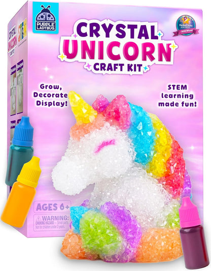 Crystal Growing Kit-Birthday Gifts for Kids Ages 4 5 6 7 8, Crystal Making Experiment for Girls, Grow Your Own Unicorn Crystal, STEM Kit for Girls, Fun Summer Vacation Science Activity for Kids