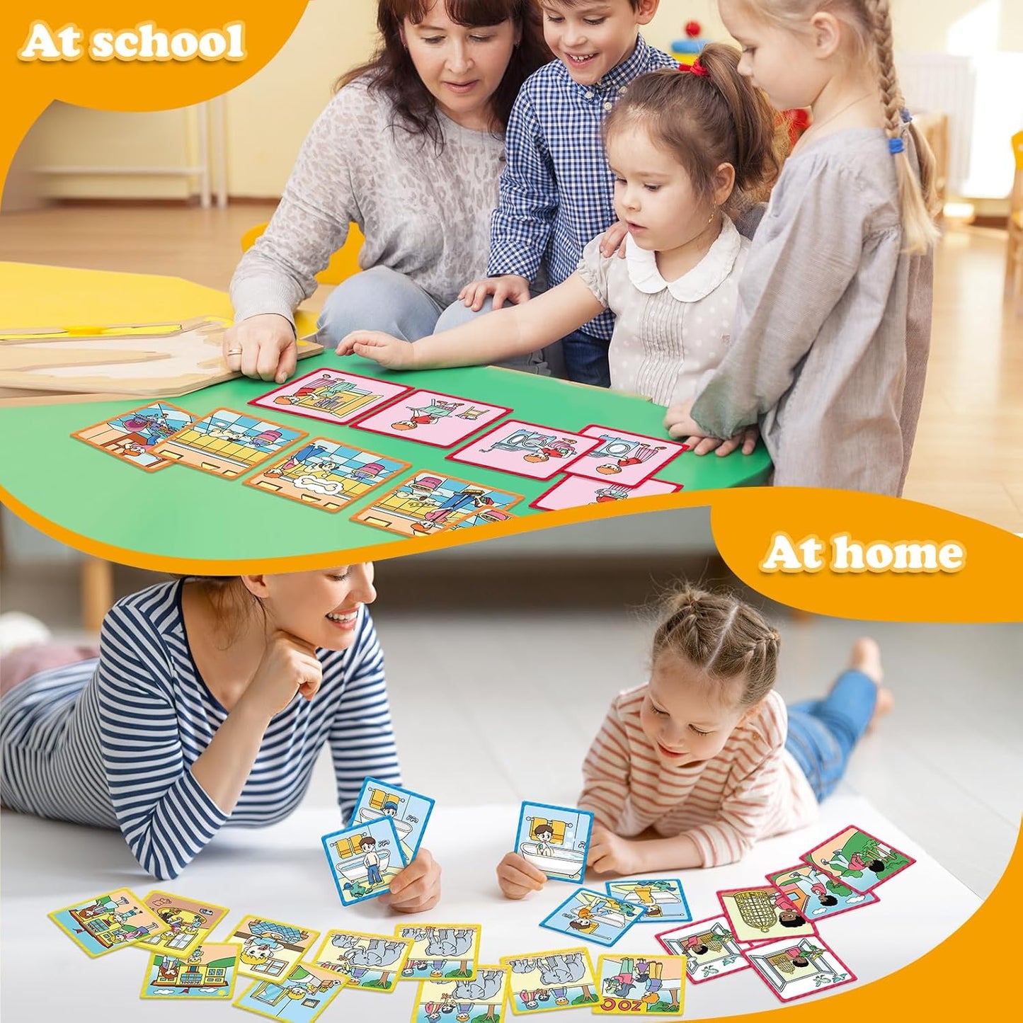 Kasfalci Sequencing Cards, Sequence Game for Kids, Speech Therapy Materials for Autism, Improve Storytelling,Social Skills, Sentence Building, Preschool Learning Activities for Classroom & Homeschool