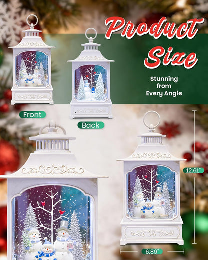 Extra Large Christmas Snow Globes Christmas Lantern, 12.99" Musical Snow Globe with 8 Songs, Santa Snowglobe for Kids Adults, 6H Timer Dual Power, Lighted Christmas Decorations Indoor Gifts