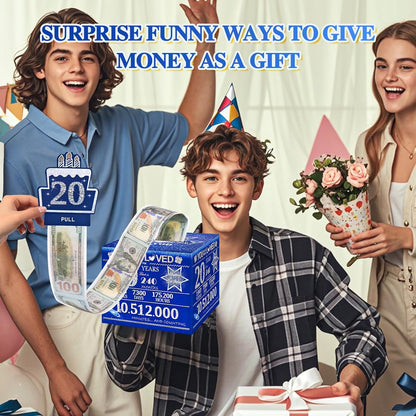 10 Happy Birthday Money Box for Cash Gift, 10th Birthday Decorations for Boys and Girls, Gifts for 10 Year Old Boy, Boy Gift Ideas, Cool Things for Teen -Blue with 100PCS Bags