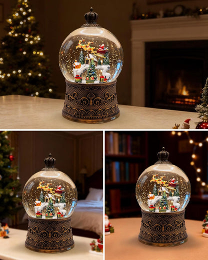 Extra Large Christmas Snow Globes Christmas Lantern, 12.99" Musical Snow Globe with 8 Songs, Santa Snowglobe for Kids Adults, 6H Timer Dual Power, Lighted Christmas Decorations Indoor Gifts