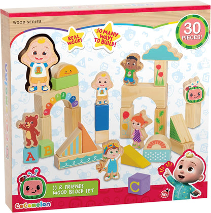 CoComelon 51-piece Classic ABC Wooden Block Set, Preschool Building Toys, Learning and Education