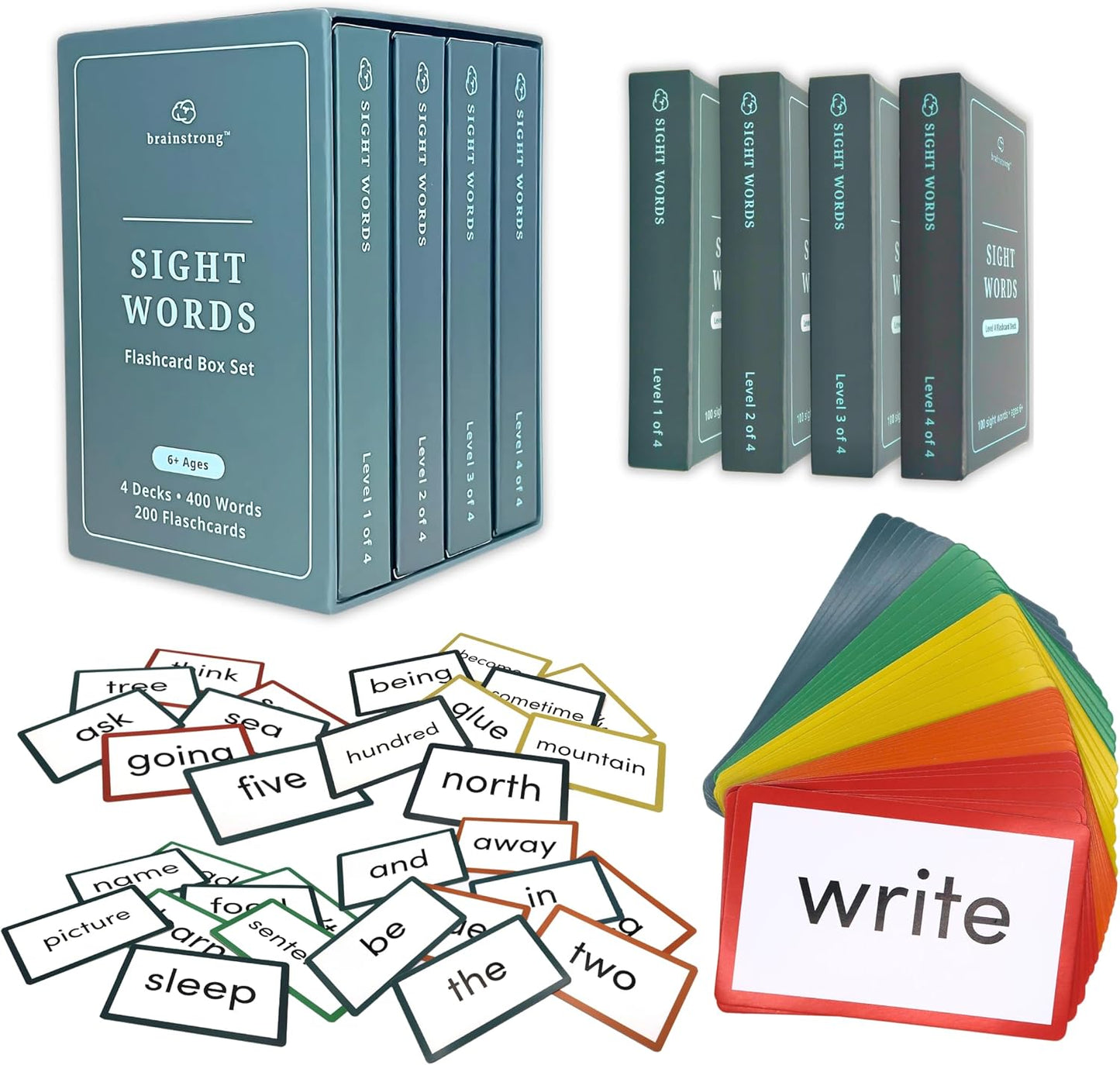 400 Essential Reading Sight Words | Ages 6-8 | Kindergarten - 2nd Grade | Build Vocabulary & Reading Skills | Premium 4-Level Box Set