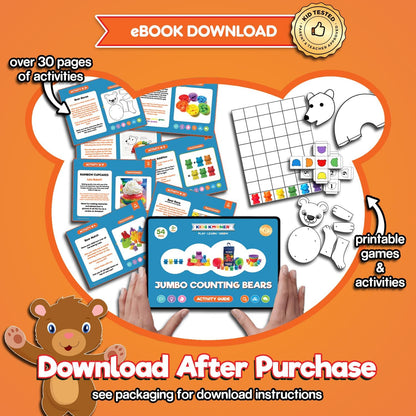 Deluxe Counting & Sorting Bears Game Set - Montessori Fine Motor Learning Jumbo Toys with Stacking Cups, 60 Preschool Math Manipulatives, 2 Toddler Games Dice, Toy Storage & Activities eBook