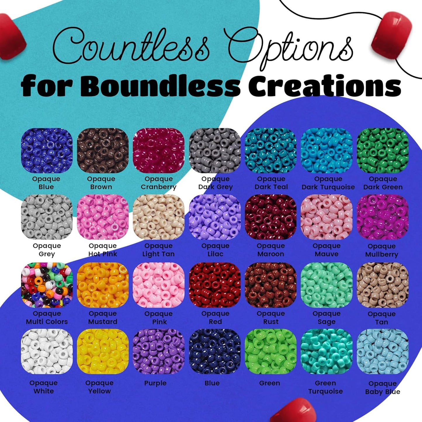 JOLLY STORE Crafts - Mini Pony Beads, Easy-to-Use Reusable Jewelry-Making/Bracelet Beads for Art, Craft Decorations & More, 6.5 x 4mm Beads, Crafted in The USA, Opaque Grey, 1000 pcs (Pack of 1)