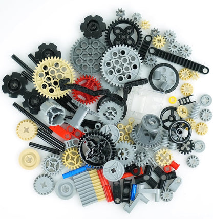 Pamvava Technical Parts Pieces, Wheels Gears and Axles Sets Chain Differantial, Car MOC Bulk Bricks Construction Blocks Toys