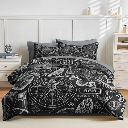 Nesker Comforter Set Twin Size, Science Lab School 5 Pcs Bedding for Kids and Adults, Medical University Chemistry Bed Sheet Sets with Fitted Sheet Pillowcase & Sham