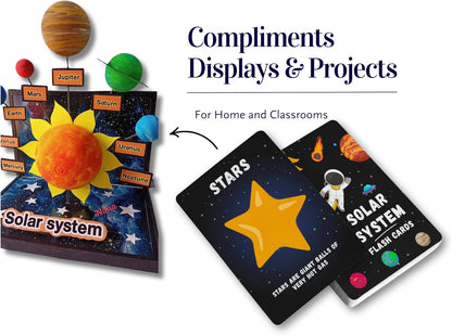 Solar System Flash Cards Educational Teaching Science Children Kids, Planets Solar System Cards, Fun Facts