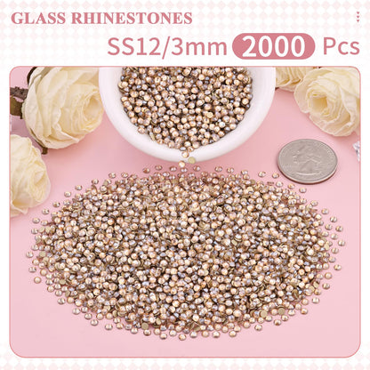 5000PCS SS6/2mm Glass Crystal Rhinestones (Clear), Bedazzling Flatback Rhinestones for Crafting DIY Crafts Nail Art Makeup Decoration, Gems Diamond Charms for Tumbler Shoes Clothing Mug