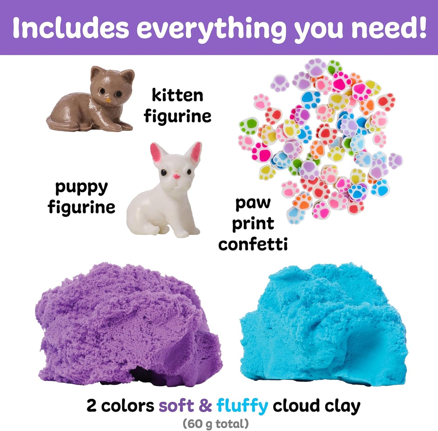 Creativity for Kids Sensory Minis Construction Kit | Cloud Clay Sensory Toy with Excavator for Kids | Spring Crafts that are Mess-Free, Screen-Free Travel Toy (Ages 3+)