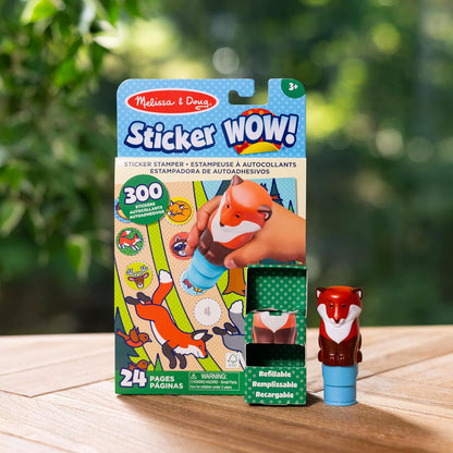 Melissa & Doug Sticker Wow!™ 24-Page Activity Pad and Sticker Stamper, 300 Stickers, Arts and Crafts Fidget Toy Collectible Character – Sea Turtle - for Kids Ages 3+ - FSC Certified