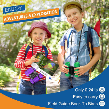 Toys for 3-7 Year Old Boys: LET'S GO! Binoculars for Kids with Bird Watching Manual Easter Birthday Gifts for 4 5 6 7 8 Year Old Boy Girls Outdoor Toy for Kid Ages 5-7 Toddler Camping Telescope