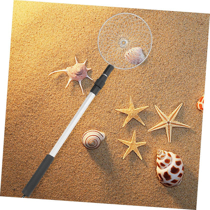 Beaupretty 2pcs Multifunction Retractable Beach Sand Sifter with Stainless Steel Shell Scoopers and Telescopic Aluminum Rods Lightweight and Portable Tools for Sand Sculpting and Shell