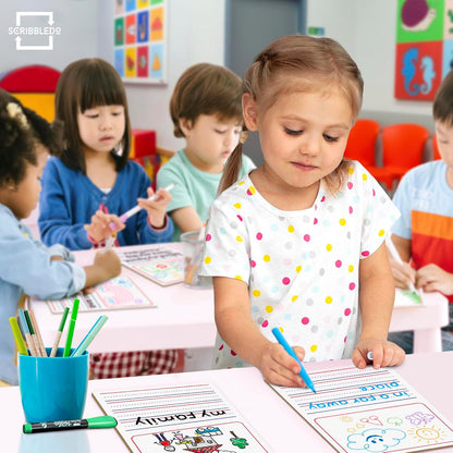 Scribbledo Double Sided Whiteboard Lined Dry Erase Board for Kids Ruled Writing Board Handwriting Practice Small White 9x12 Dry Erase Board with Lines Education Teacher Supplies