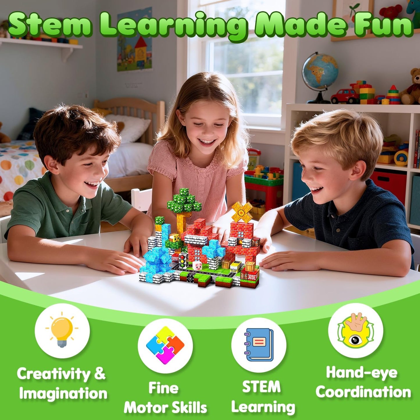 Magnetic Blocks Toys for Kids, 100 PCS Building Blocks Cubes, Stacking Magnetic Tiles Toys for Kids Toddlers Boys Girls Ages 3 4 5 6 7 8-12 Birthday Gifts Party Supplies (Underworld)