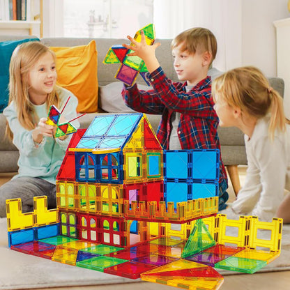 MAGBLOCK Magnetic Tiles Toys for Kids Magnet Building Tiles 100 Pcs Magnetic Blocks Preschool Building Sets Educational Toys for Toddlers Boys and Girls.
