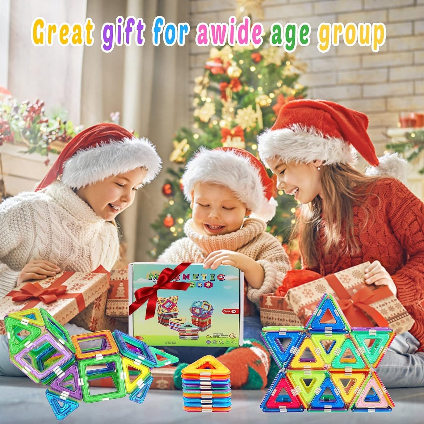 Magnetic Tiles for 3 4 5 6 7 8+ Year Old Boys Girls Upgrade Magnetic Building Blocks Set Educational STEM Toys Christmas Birthday Gift Toys for Kids Ages 3+