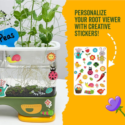 Gardening Root Viewer for Kids - Planting Kits with Seeds & Garden Supplies - Grow Your Own Seed - Home & Classroom Science Stem Learning - Plant Growing Spring Farm Toys & Gifts for Ages 6 Up