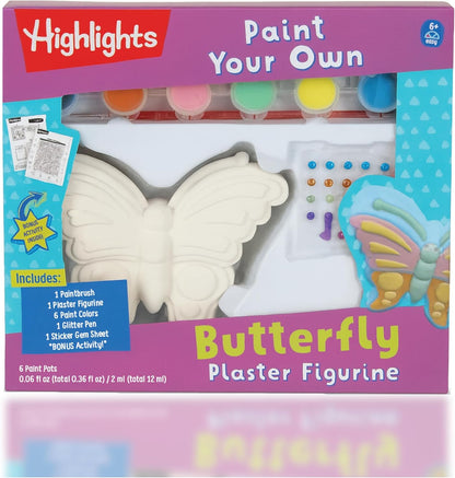 Highlights Paint Your Own Plaster Figurine & Activity Kits – DIY Art Sets with Figurines, Paints, Brush & Bonus Activities – Multiple Themes – Ages 6+