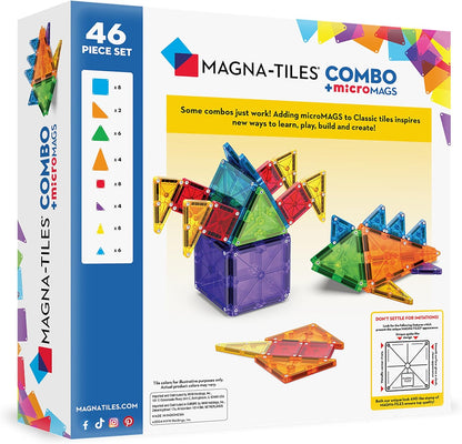 Magna-Tiles Combo 62-Piece Magnetic Construction Set, The Original Magnetic Building Brand