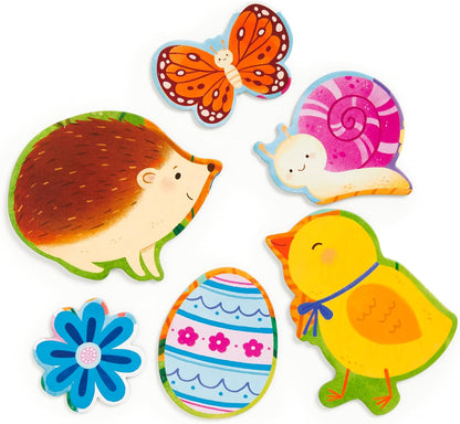 Mudpuppy Bunny Basket – 25 Piece Floor Puzzle with 6 Colorful Shaped Pieces Featuring A Cute Bunny Basket Scene