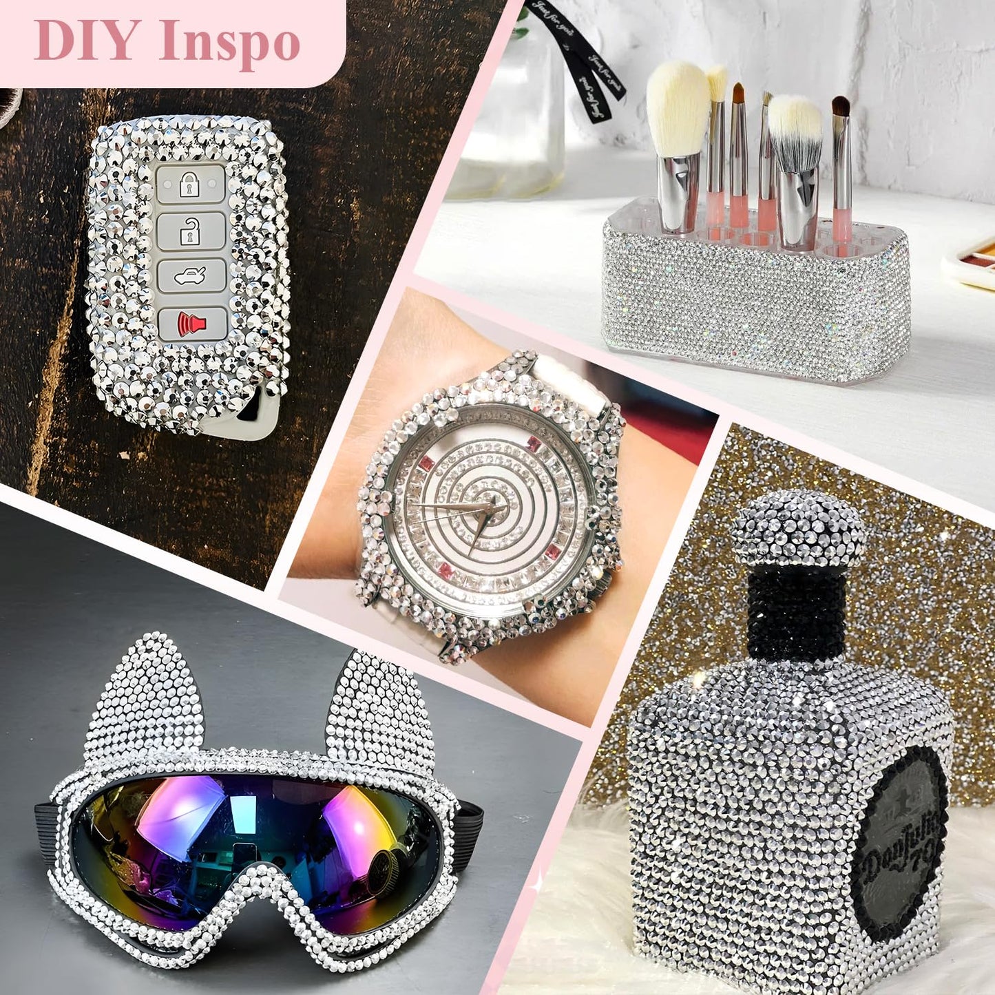 5000PCS SS6/2mm Glass Crystal Rhinestones (Clear), Bedazzling Flatback Rhinestones for Crafting DIY Crafts Nail Art Makeup Decoration, Gems Diamond Charms for Tumbler Shoes Clothing Mug