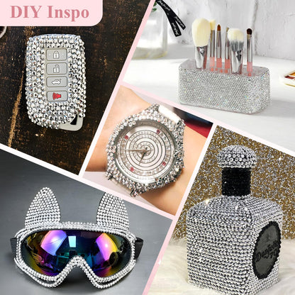 5000PCS SS6/2mm Glass Crystal Rhinestones (Clear), Bedazzling Flatback Rhinestones for Crafting DIY Crafts Nail Art Makeup Decoration, Gems Diamond Charms for Tumbler Shoes Clothing Mug