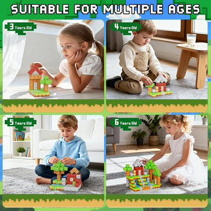 Magnetic Blocks 103PCS 1 inch Magnetic Building Blocks, Magnet Tiles Stacking Cubes Toy for Kids Build Forest World Set, STEM Game Toys for Boys Girls Age 3 4 5 6 7 8 Year Old Christmas Birthday Gifts