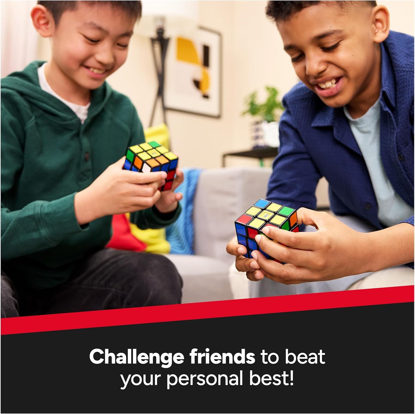 Rubik’s Cube, 3x3 Magnetic Speed Cube for Super Fast Solves, Twisting Fidget Toy, Challenging Brain Teaser & Sensory Puzzle for Adults, Teens, & Kids, for Ages 8 & Up